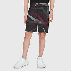 Шорты детские Цветные линии, цвет: 3D-принт — фото 2