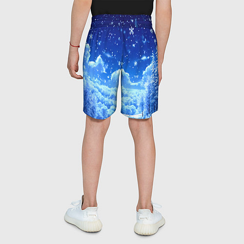 Детские шорты Заснеженный лес / 3D-принт – фото 4