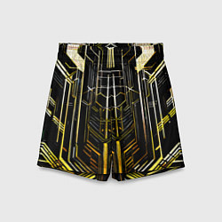 Шорты детские Gold lines on a black background, цвет: 3D-принт