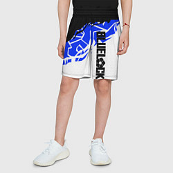 Шорты детские Блюлок - абстракция синяя, цвет: 3D-принт — фото 2