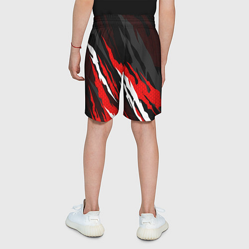 Детские шорты Lixiang - красный языки пламени / 3D-принт – фото 4
