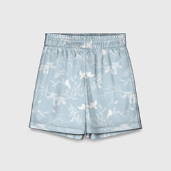 Детские шорты Зимний мотив с птицами