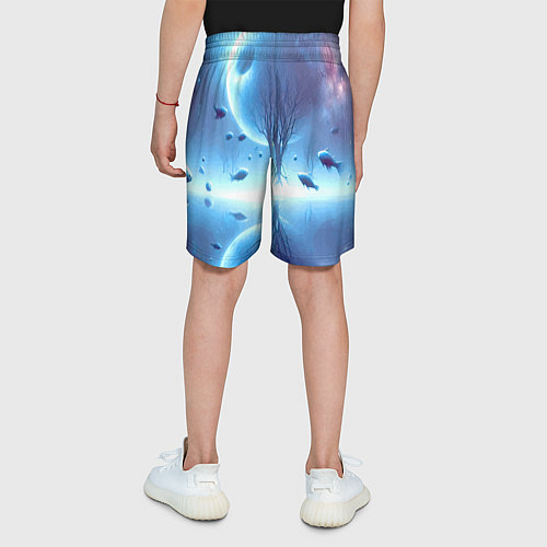 Детские шорты Луна и рыбы - нейроарт фантазия / 3D-принт – фото 4