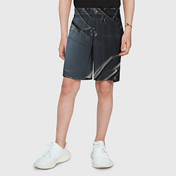 Шорты детские Чёрный металл, цвет: 3D-принт — фото 2
