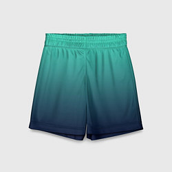 Шорты детские Градиент мягкий бирюзово-синий, цвет: 3D-принт