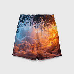 Шорты детские Брызги воды и огня, цвет: 3D-принт