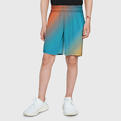 Шорты детские Сине-оранжевый градиент, цвет: 3D-принт — фото 2