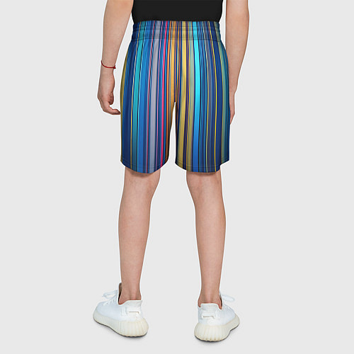Детские шорты Яркие вертикальные линии / 3D-принт – фото 4