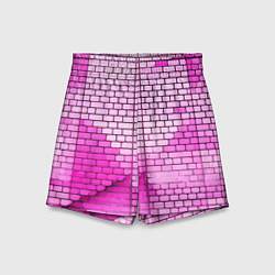 Шорты детские Розовые кирпичики, цвет: 3D-принт