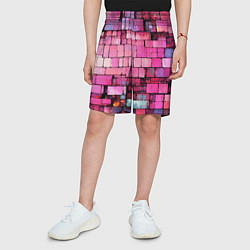 Шорты детские Pink bricks, цвет: 3D-принт — фото 2