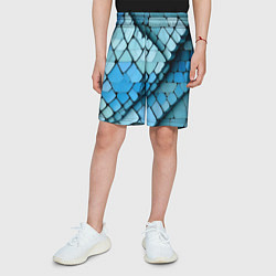 Шорты детские Синие рельефные плитки, цвет: 3D-принт — фото 2