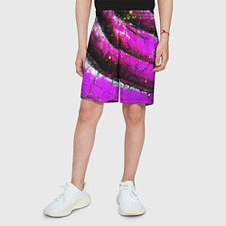 Шорты детские Розовая волнистая абстракция, цвет: 3D-принт — фото 2