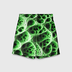 Шорты детские Зелёная пористая структура, цвет: 3D-принт