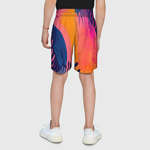 Детские шорты Векторная абстракция с растениями - нейросеть / 3D-принт – фото 4