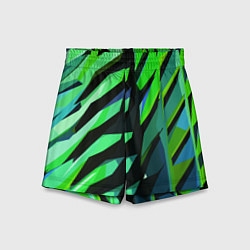 Шорты детские Чёрно-зелёная абстракция, цвет: 3D-принт