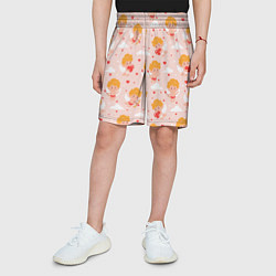 Шорты детские Паттерн с милыми купидонами, цвет: 3D-принт — фото 2