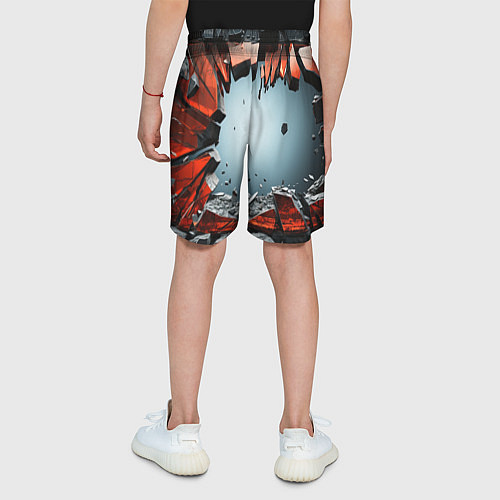 Детские шорты Разбитые плиты из стекла / 3D-принт – фото 4
