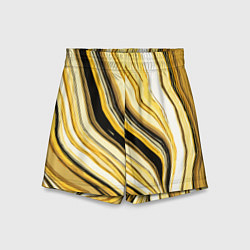 Шорты детские Волнистые вертикальные чёрно-жёлтые полосы, цвет: 3D-принт