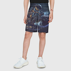 Шорты детские Космонавт - ракета, цвет: 3D-принт — фото 2
