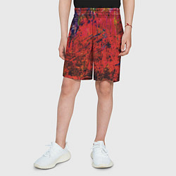 Шорты детские Абстракция - dark red grunge, цвет: 3D-принт — фото 2