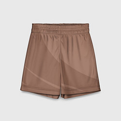 Шорты детские Мокко Мусс однотонный с полосой, цвет: 3D-принт