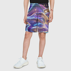 Шорты детские Волны космические, цвет: 3D-принт — фото 2