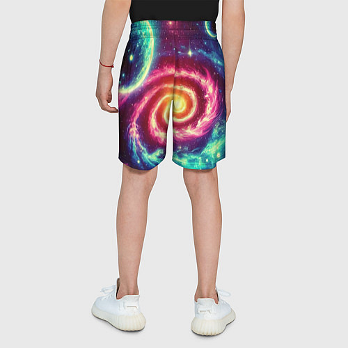 Детские шорты Spiral galaxy - neon glow / 3D-принт – фото 4