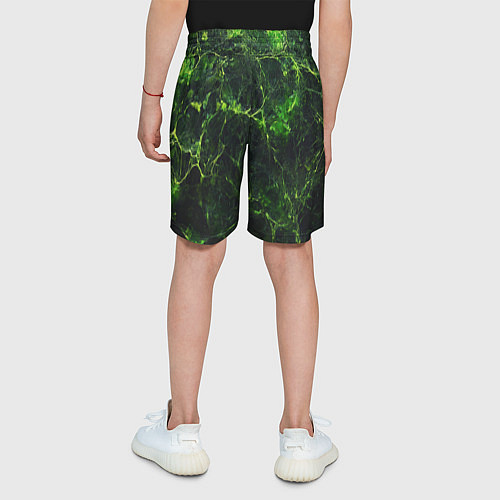 Детские шорты Зеленая ядовитая текстура / 3D-принт – фото 4