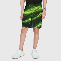 Шорты детские Текстура зеленая жидкость, цвет: 3D-принт — фото 2