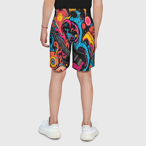Детские шорты Psychedelic abstract guitar / 3D-принт – фото 4