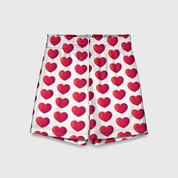 Шорты детские Сердца паттерн, цвет: 3D-принт