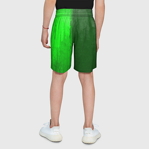 Детские шорты Juventus - green gradient по-вертикали / 3D-принт – фото 4