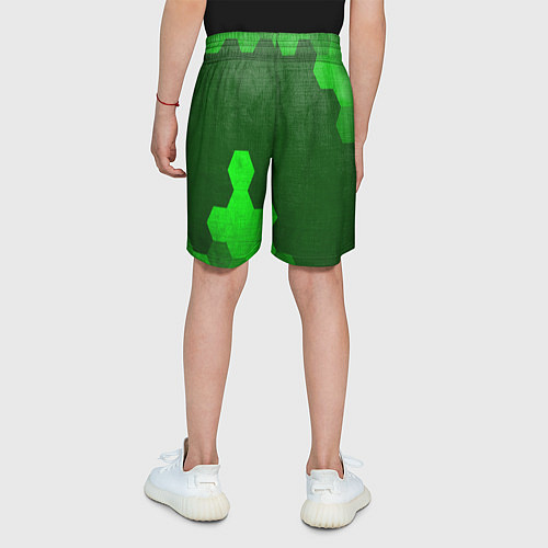 Детские шорты Mitsubishi - green gradient вертикально / 3D-принт – фото 4