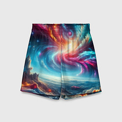 Шорты детские Fantastic neon space landscape - ai art fantasy, цвет: 3D-принт