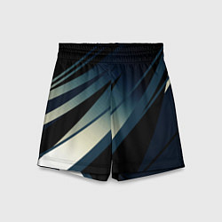 Детские шорты Чёрно-синий абстрактный с полосами