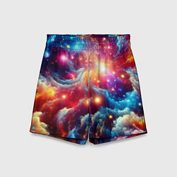 Шорты детские Colorfull neon space clouds - ai art fantasy, цвет: 3D-принт