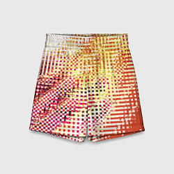 Шорты детские Абстракция жёлтый с оранжевым, цвет: 3D-принт