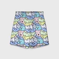 Шорты детские Милые облачка мультяшные, цвет: 3D-принт