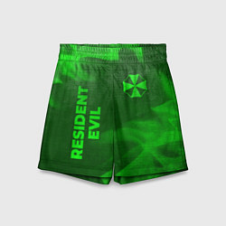 Детские шорты Resident Evil - green gradient вертикально