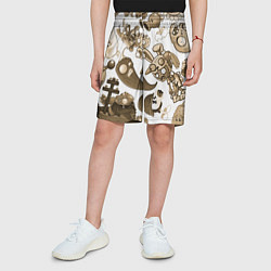 Шорты детские Растения против зомби в бежевых тонах, цвет: 3D-принт — фото 2