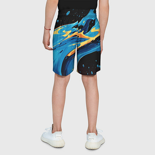 Детские шорты Синяя волна из красок / 3D-принт – фото 4