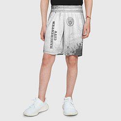 Шорты детские Manchester City - white gradient вертикально, цвет: 3D-принт — фото 2