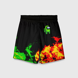 Шорты детские Амонг ас огненная текстура, цвет: 3D-принт