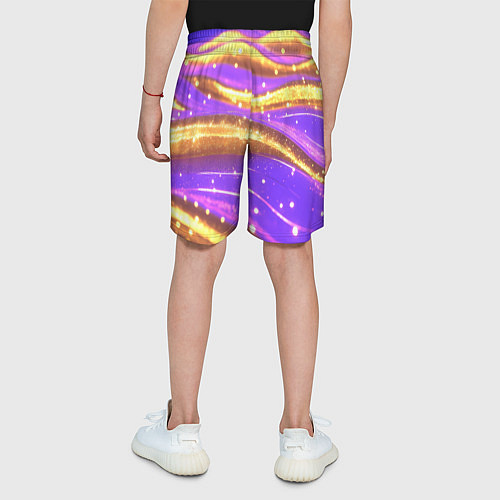 Детские шорты Блестящая волнистая текстура / 3D-принт – фото 4