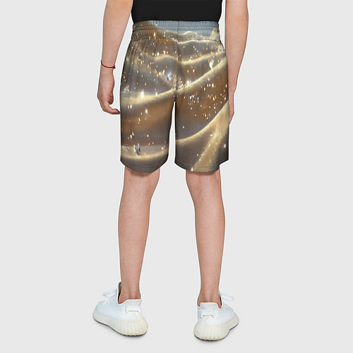 Детские шорты Серая золотистая текстура / 3D-принт – фото 4