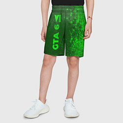 Шорты детские GTA 6 - green gradient по-вертикали, цвет: 3D-принт — фото 2