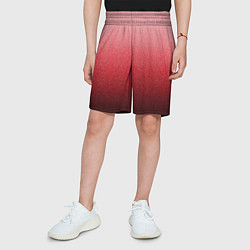 Шорты детские Мягкий градиент красно-розовый текстура крошка, цвет: 3D-принт — фото 2