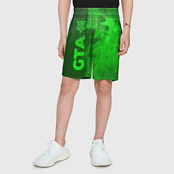 Шорты детские GTA - green gradient по-вертикали, цвет: 3D-принт — фото 2