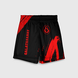 Шорты детские Galatasaray - red gradient вертикально, цвет: 3D-принт