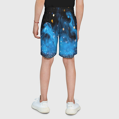 Детские шорты Синяя текстура бокке / 3D-принт – фото 4